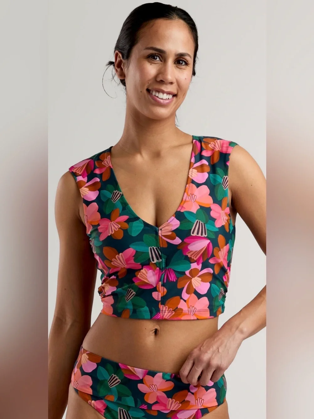 NWT Title Nine Whitecap Midkini Top - Floral Fiesta Medium